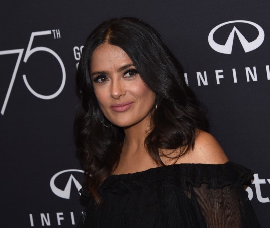 Actress Salma Hayek attends the Hollywood Foreign Press Association (HFPA) and InStyle celebration of the 75th Annual Golden Globe Awards season at Catch LA in West Hollywood, on November 15, 2017 Salma Hayek
