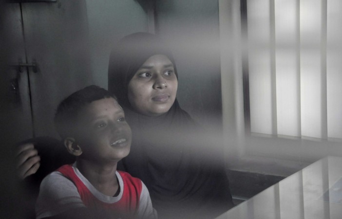 Triple talaq petitioner Ishrat Jahan along with her child at her advocate Nazia Ilahi Khan's chamber in Kolkata on Aug 25, 2017. jahan ishrat
