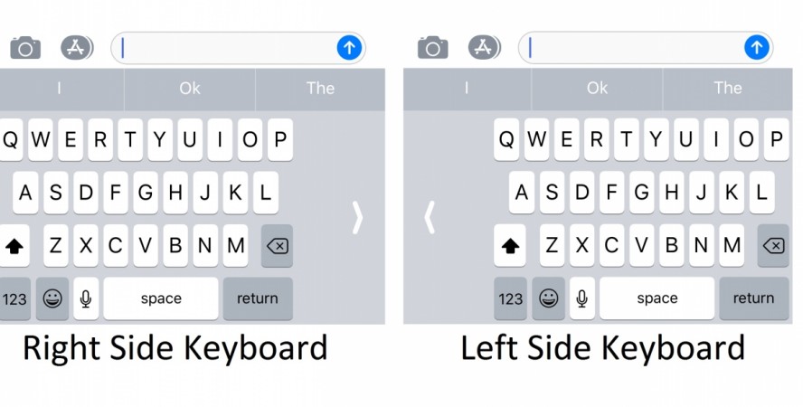 Righ and left shifted keyboard on iphone 6S Plus