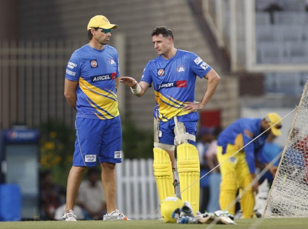 File photo of Stephen Fleming and Michael Hussey (R) Michael Hussey