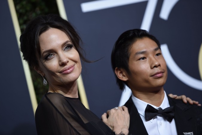 Angelina Jolie and her son Pax arrive for the 75th Golden Globe Awards Angelina Jolie kids