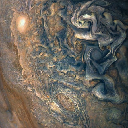 A stunning photo of gas giant Jupiter's swirling clouds snapped by the NASA's Juno spacecraft. nasa, Juno, Jupiter,