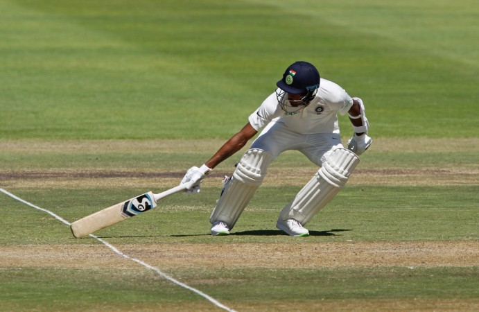 Hardik Pandya completes a run during the first Test against South Africa in Cape Town. Hardik Pandya