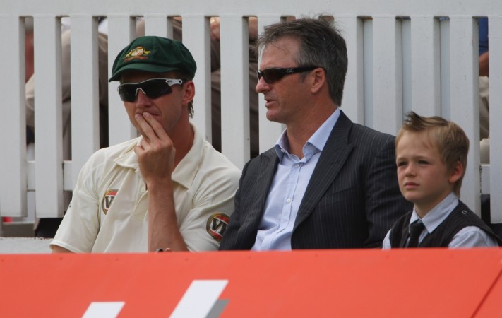 A little Austin Waugh with daddy Steve and Brett Lee in 2009 steve waugh
