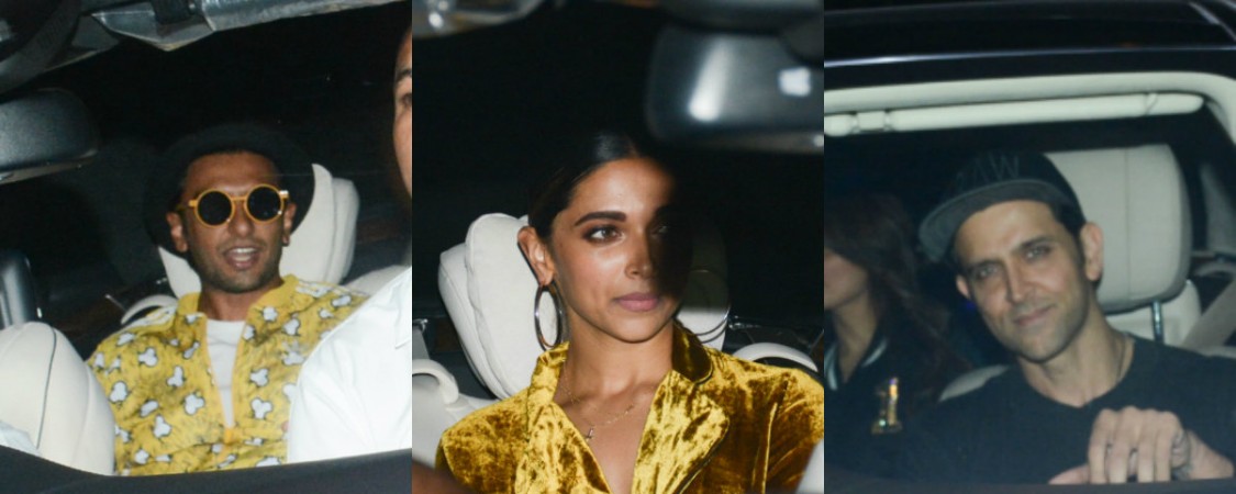 Ranveer Singh, Deepika Padukone, Hrithik Roshan at SRK's bash Ranveer Singh, Deepika Padukone, Hrithik Roshan at SRK's bash