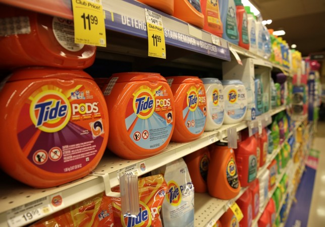 Tide detergent pods, from Procter & Gamble, are seen at the Safeway store Tide detergent pods