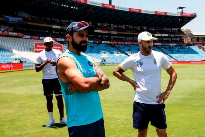 Virat Kohli and Faf du Plessis at the post-match presentation ceremony on Wednesday (January 17). Virat Kohli