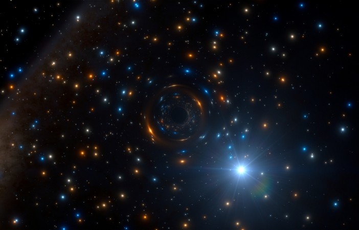 Artist's impression of the black hole binary system in NGC 3201. black hole