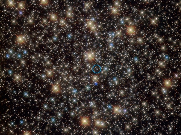 Hubble image of the globular star cluster NGC 3201 (annotated). globular star cluster NGC 3201