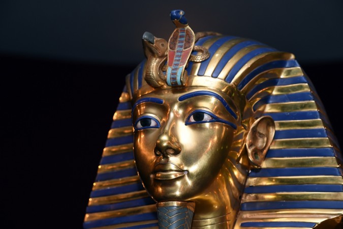 The burial mask of Egyptian Pharaoh Tutankhamun is shown during the 'Tutanchamun - Sein Grab und die Schaetze' Exhibition Preview at Kleine Olympiahalle on April 2, 2015 in Munich, Germany. Egyptian Pharaoh Tutankhamun