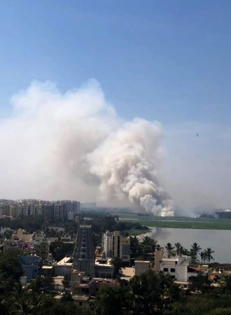 Smoke seen rising from Bellandur Lake Bellandur Lake