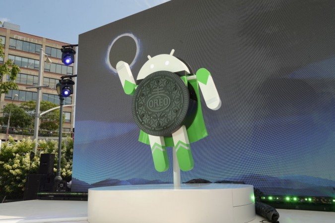 Google and Oreo reveal Android OREO during the solar eclipse at the 14th street park on August 21, 2017 in New York City. Android OREO