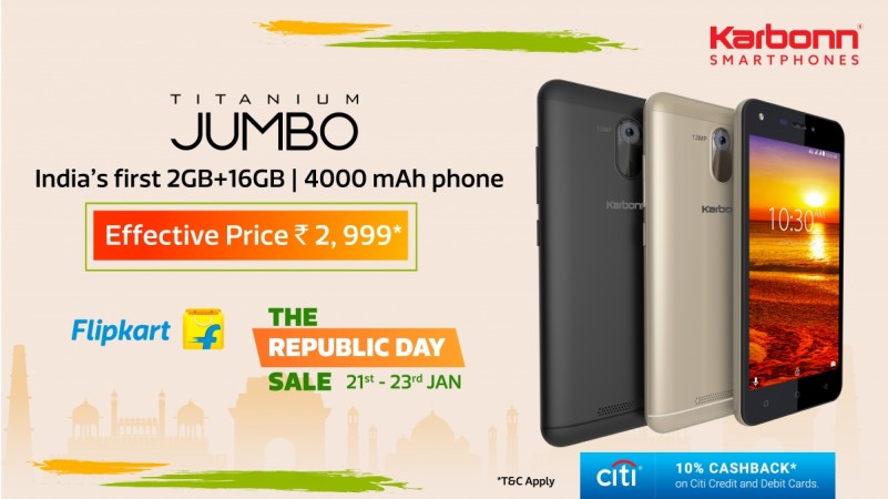 Karbonn Titanium Jumbo on Flipkart Karbonn Titanium Jumbo on Flipkart