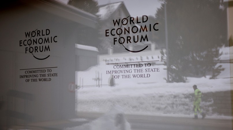 Davos, SwitzerlandThe logo of the World Economic Forum (WEF) is seen the congress centre in the Swiss mountain resort of Davos, Switzerland, January 11, 2018 Davos, SwitzerlandThe logo of the World Economic Forum (WEF) is seen the congress centre in the Swiss mountain resort of Davos, Switzerland, January 11, 2018 REUTERS/Arnd Wiegmann