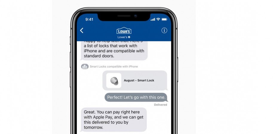 With Business Chat, it's easy to have a conversation with a service representative, schedule an appointment or make purchases using Apple Pay in the Messages app. Apple iOS 11.3, Business chat,features, Apple iMessage,