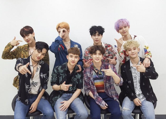 The members of popular South Korean Chinese boy band EXO. EXO