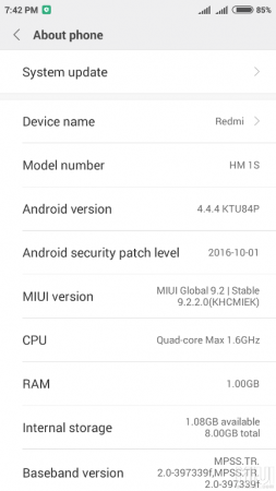 MIUI 9.2 for Redmi 1S MIUI 9.2 for Redmi 1S