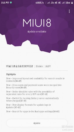 MIUI 9.2 update has started hitting Xiaomi Redmi Note and Redmi Note Prime MIUI 9.2 update on Redmi Note