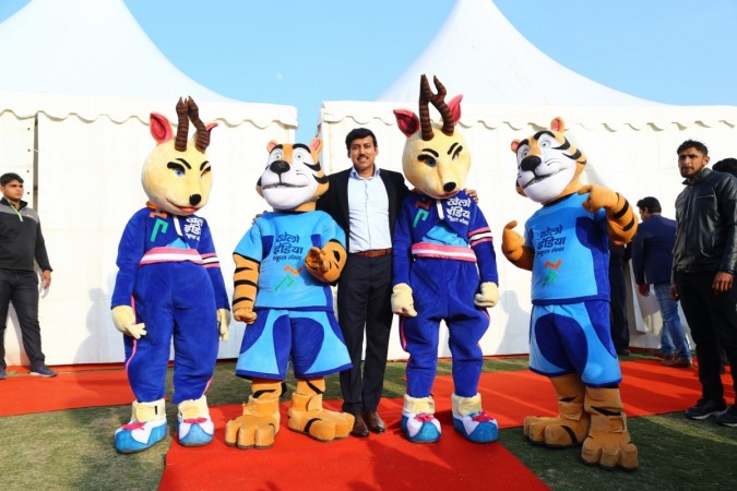 File photo of Union Sports Minister Rajyavardhan Singh Rathore during the launch of Pledge for Khelo India at the Khelo India School Games Carnival in New Delhi. Khelo India School Games