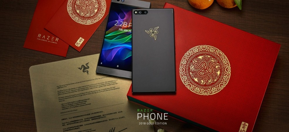 Razer Phone 2018 Gold Edition seen on the company's website