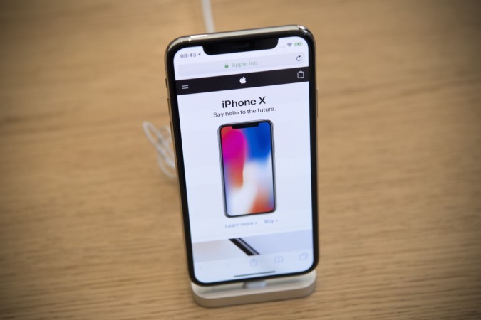 An iPhone X is displayed in the Apple store upon its release. Apple Launch iPhone X In The U.K