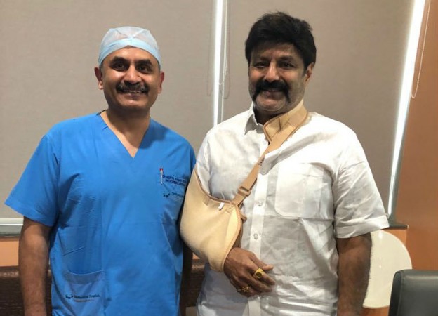 Nandamuri Balakrishna poses with a doctor at Continental Hospitals Nandamuri Balakrishna poses with a doctor at Continental Hospitals