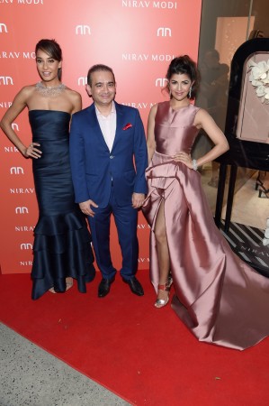 Lisa Haydon, Nirav Modi and Nimrat Kaur attend the Nirav Modi U.S. Boutique grand opening at Nirav Modi Boutique on September 8, 2015 in New York City. Nirav Modi