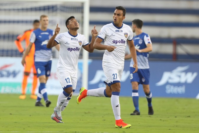 It was a 2-1 win for Chennaiyin FC in their 1st leg ISL fixture against Bengaluru FC jeje, indian football