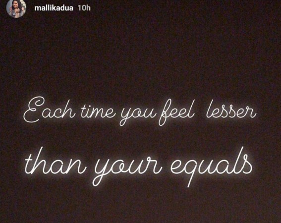 A screenshot from Mallika Dua's Instagram story Mallika Dua