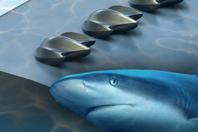 Shark skin inspires scientists to develop better designs for planes and drones. shark-inspired drone designs