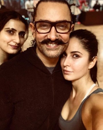 Thugs of Hindostan co-stars Aamir Khan, Katrina Kaif and Fatima Sana Shaikh Thugs of Hindostan, Aamir Khan, Katrina Kaif