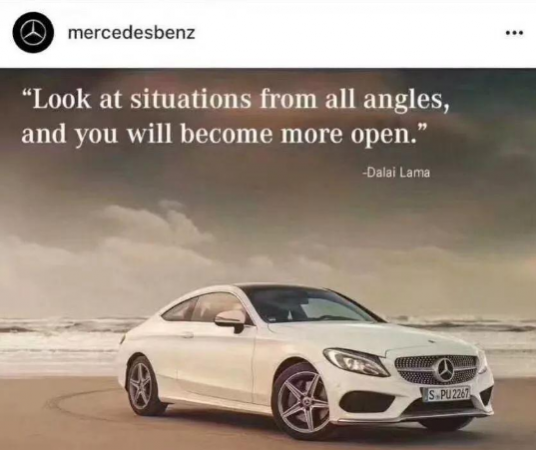 Part of the Instagram post, now deleted, as shown in China's Global Times. mercedes