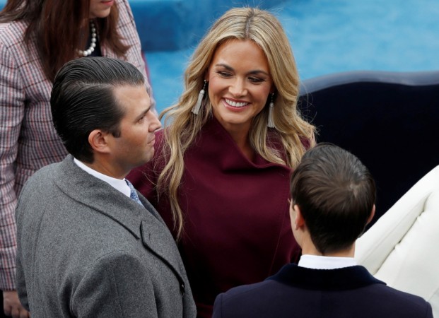 Donald Trump Jr. and his wife Vanessa speak with Jared Kushner Vanessa Trump