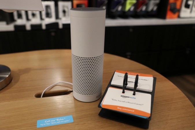 The amazon echo is seen on display at the Amazon Books store in the Time Warner Center at Columbus Circle in New York City, New York, U.S., May 25, 2017. The amazon echo is seen on display at the Amazon Books store in the Time Warner Center