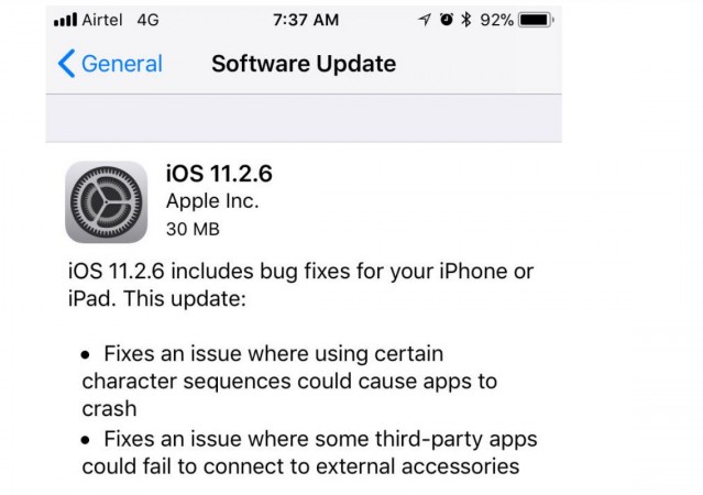 Apple iOS 11.2.6 released: Here's why should update your iPhones, iPads right now Apple, iOS 11.2.6, update, Telugu Unicode bug, iPhone crash