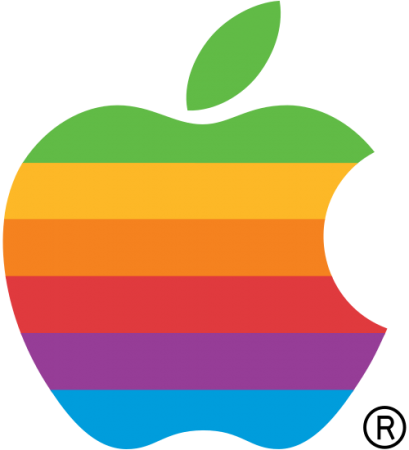 Apple's iconic rainbow logo Apple rainbow logo