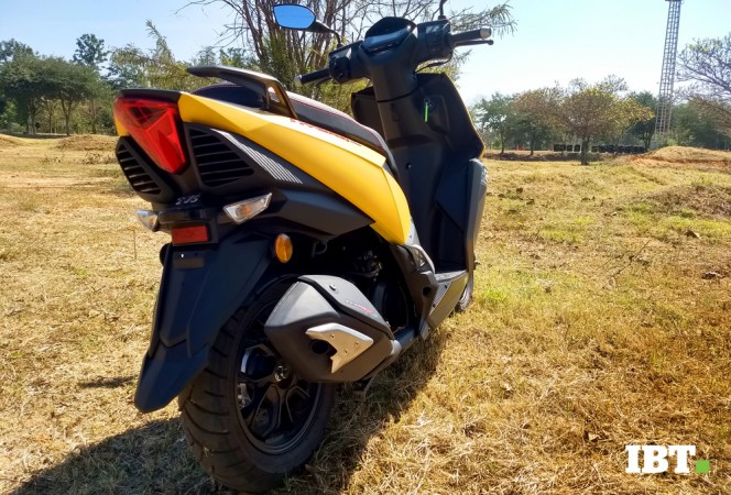 TVS Ntorq 125's rear comes with T-shaped LED tail-lamp with a diffused effect. TVS Ntorq 125