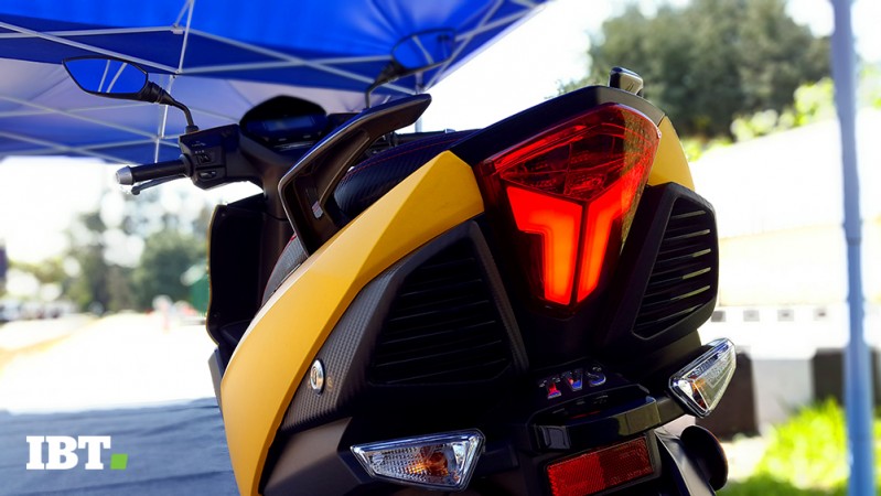 The faux after-burner-style rear vents are sporty in the Ntorq 125 TVS Ntorq 125