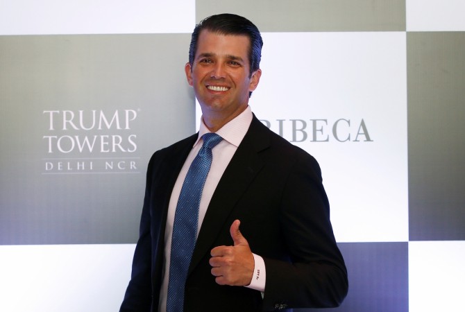 Trump Jr. said that the real estate firm is losing deals in India due to the US president's curbs. In picture: Donald Trump Jr gestures during a photo opportunity before a meeting in New Delhi Donald Trump Jr