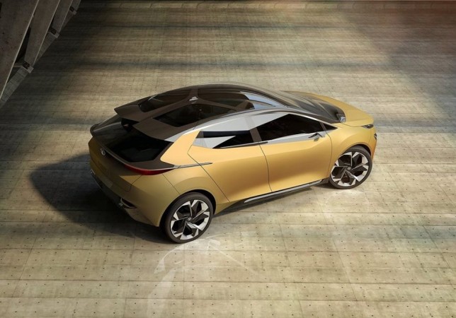 The 45X concept has a sporty silhouette and aerodynamic lines. Tata 45X concept