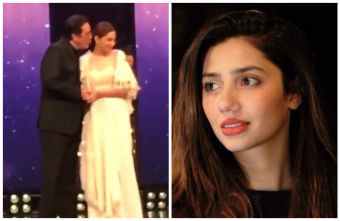 Javed Sheikh tried to kiss Mahira Khan at award show Javed Sheikh tried to kiss Mahira Khan at award show