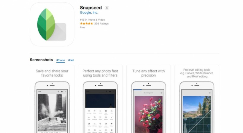 Top 6 photo and video apps to make best use of Apple iPhone X's top-notch camera Apple iPhone X, iOS camera app, Google, Snapseed iOS app