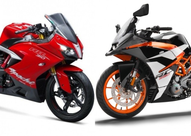 TVS Apache RR 310(left) and KTM RC 390 (right) TVS Apache RR 310 vs KTM RC 390