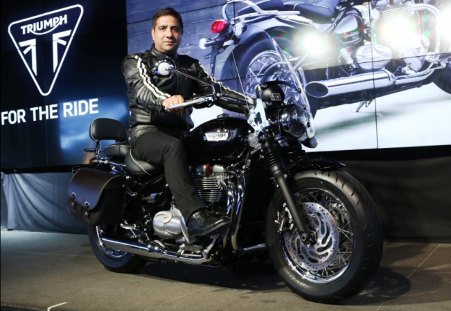 Vimal Sumbly, MD, Triumph Motorcycles India astride Bonneville Speedmaster Triumph Bonneville Speedmaster