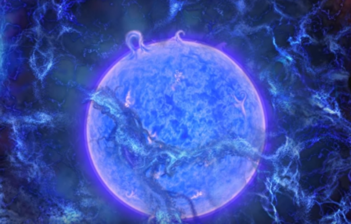 Artist's illustration of what the cosmic dawn must have looked like. Artist's illustration of what the cosmic dawn must have looked like.