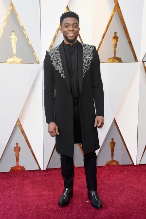 Chadwick Boseman attends the 90th Annual Academy Awards at Hollywood & Highland Center on March 4, 2018 in Hollywood, California. Chadwick Boseman attends the 90th Annual Academy Awards at Hollywood & Highland Center on March 4, 2018 in Hollywood, California.