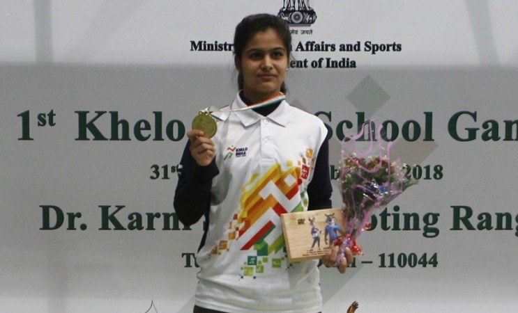 File photo of 16-year-old Indian shooter Manu Bhaker. Manu Bhaker