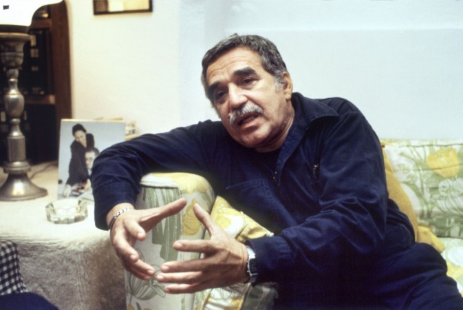 Gabriel Garcia Marquez answers journalists' questions after having been announced as winner of the Nobel Prize for Literature, 25 October 1982 in Mexico City. Gabriel Garcia Marquez answers journalists' questions after having been announced as winner of the Nobel Prize for Literature, 25 October 1982 in Mexico City.