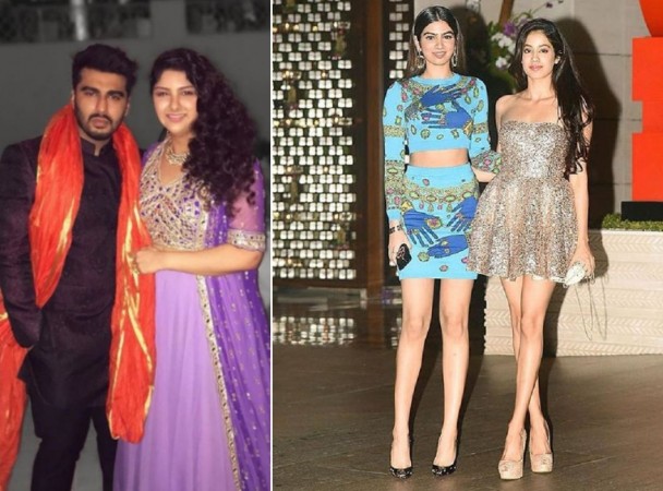 Arjun Kapoor and Anshula Kapoor with their step sisters Janhvi Kapoor and Khushi Kapoor Arjun Kapoor and Anshula Kapoor with their step sisters Janhvi Kapoor and Khushi Kapoor