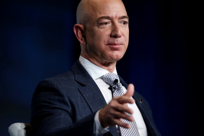 Jeff Bezos, founder of Blue Origin and CEO of Amazon, speaks about the future plans of Blue Origin during an address to attendees at Access Intelligence's SATELLITE 2017 conference in Washington, U.S., March 7, 2017. Jeff Bezos, founder of Blue Origin and CEO of Amazon, speaks about the future plans of Blue Origin during an address to attendees at Access Intelligence's SATELLITE 2017 conference in Washington, U.S., March 7, 2017.